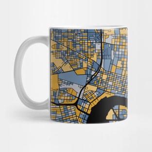 Jacksonville Map Pattern in Blue & Gold Mug